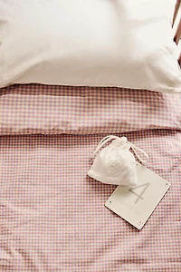 KIDS' GINGHAM COTTON FITTED SHEET