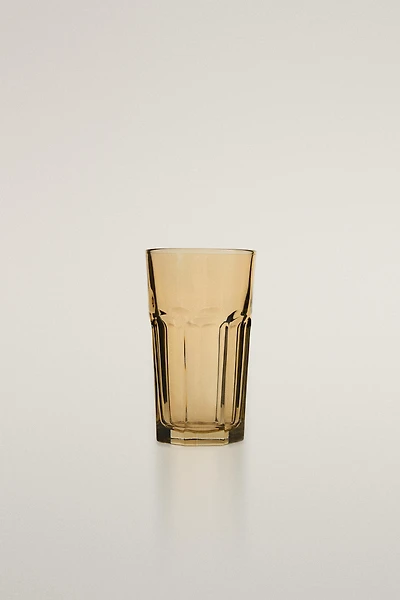 RAISED DESIGN GLASS TUMBLER