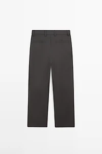 Relaxed fit wool blend trousers