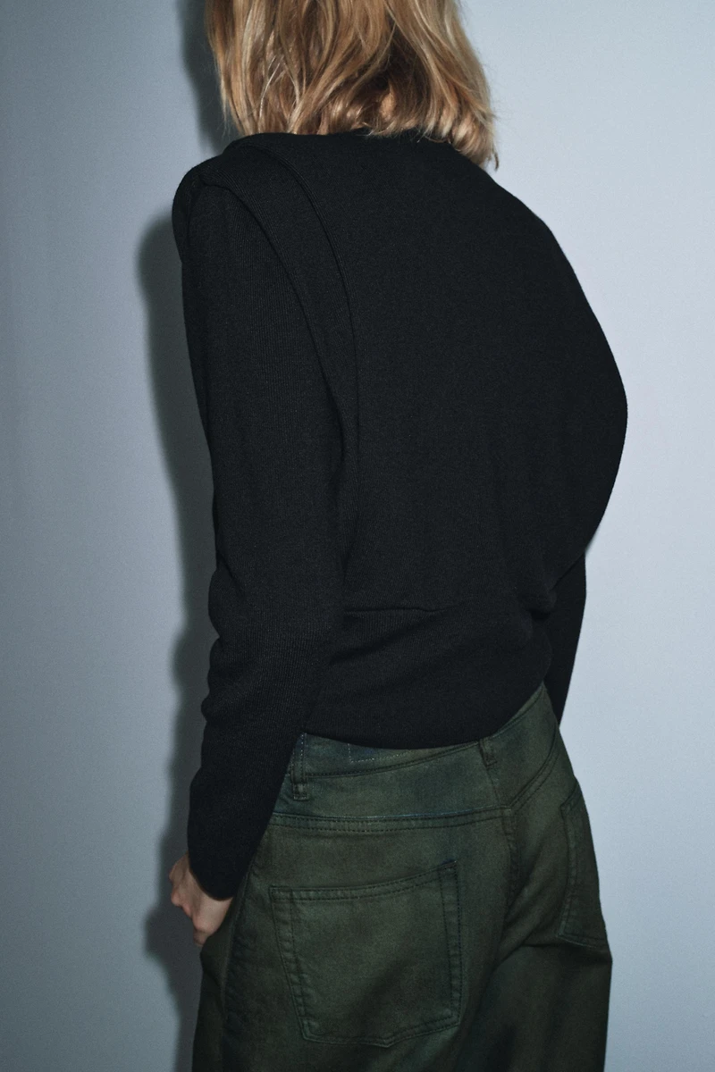 SHOULDER PAD KNIT JUMPER