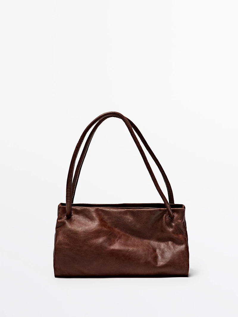 Petit sac compartimenté en cuir nappa