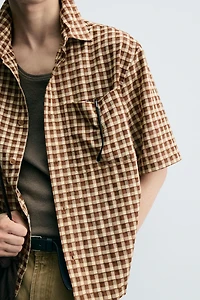TEXTURED PLAID SHIRT