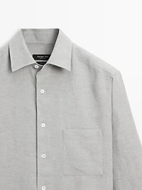Chemise regular fit à poche 100 % lin