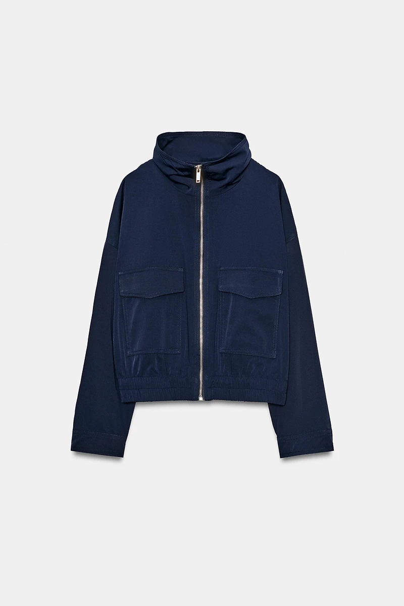 HIGH COLLAR FLAP POCKET JACKET
