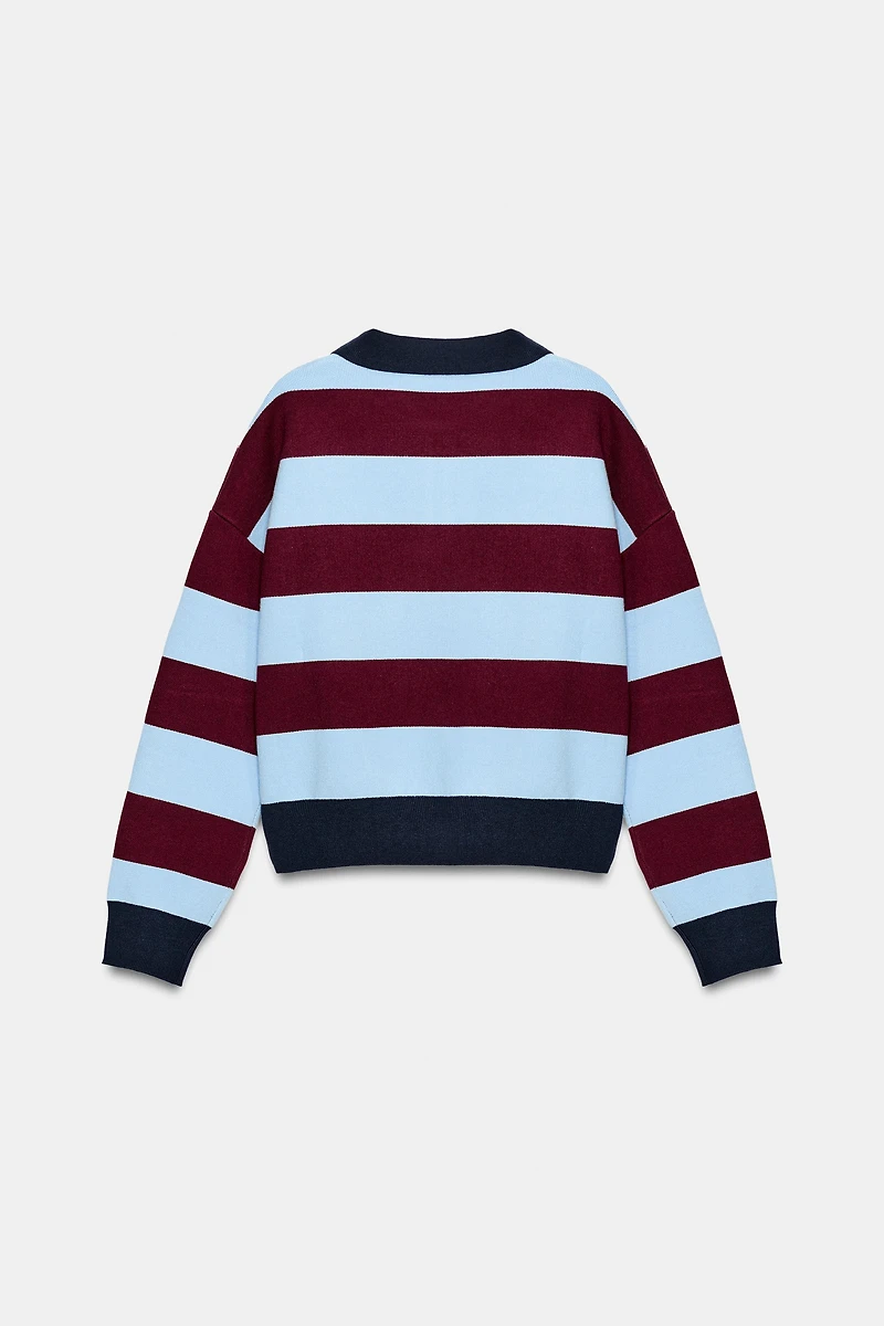 STRIPED KNIT POLO