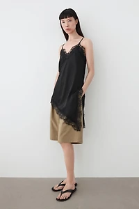 Asymmetric thin strap camisole top