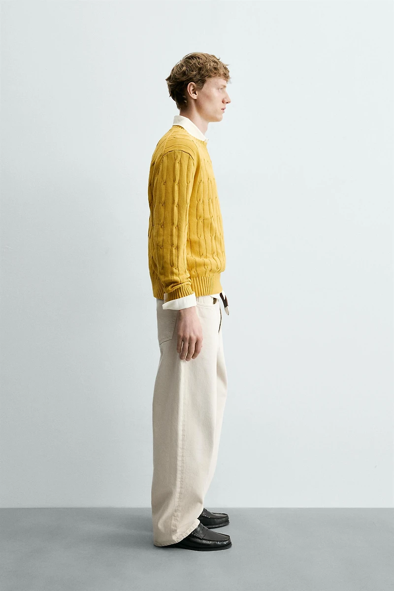 TEXTURED WOVEN COTTON JUMPER