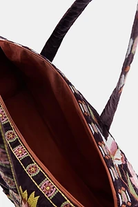 SAC MATELASSÉ EN VELOURS BRODERIES FLEURS