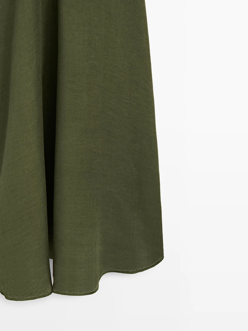 Flowing midi dress with thin straps