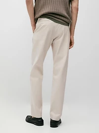 Cotton blend tapered fit trousers