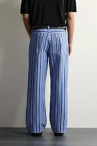 STRIPED STRAIGHT FIT PANTS