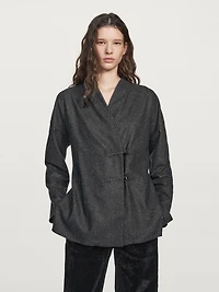 Chemisier bottonato laine avec boutons corne