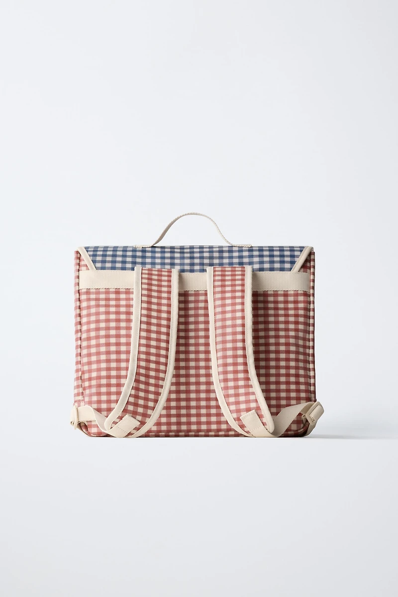 SAC À DOS CARTABLE À CARREAUX VICHY