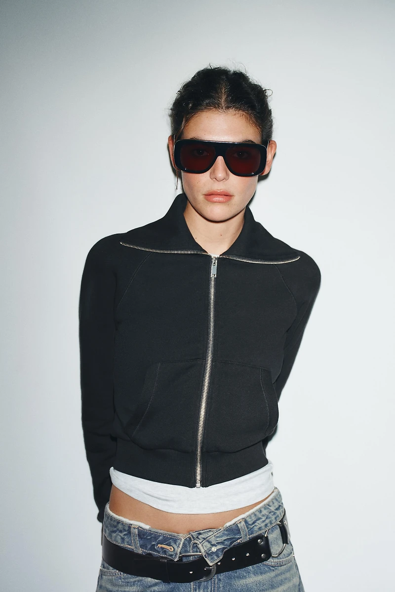 ZIPPERED PLUSH JACKET