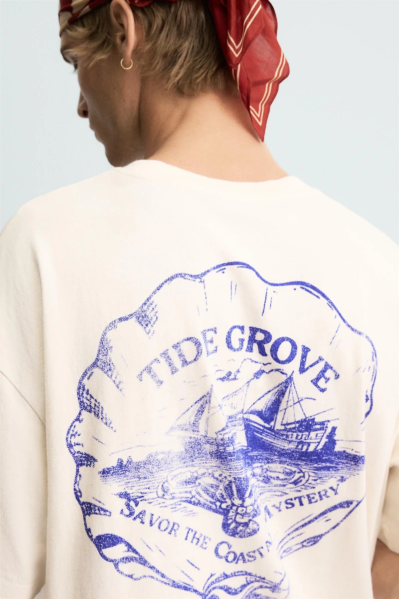 T-SHIRT IMPRIMÉ DÉLAVÉ