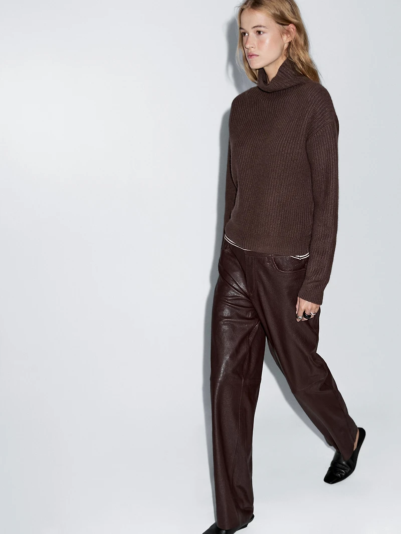 Pantalon en cuir ovin finition nappa