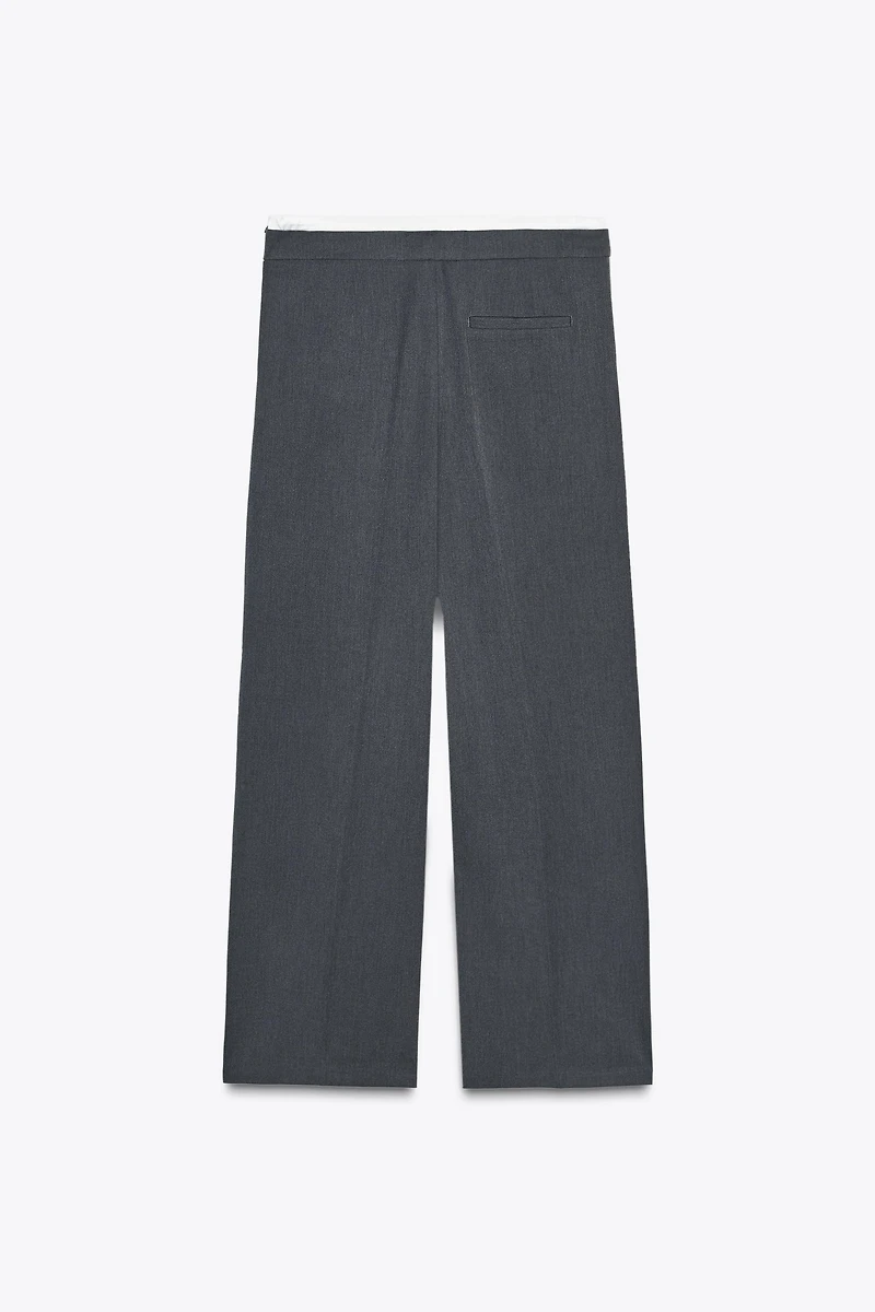 DOUBLE WAIST WIDE LEG PANTS