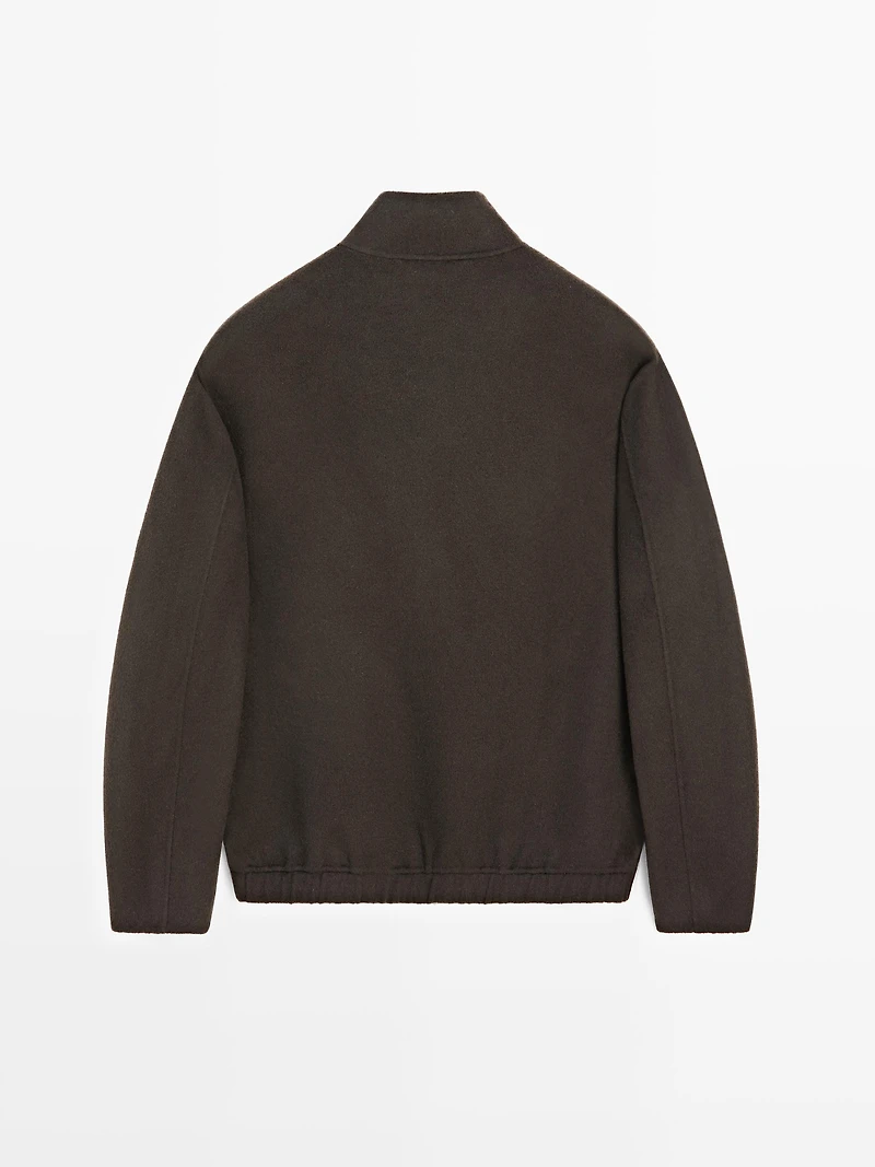 Blouson à col montant en laine mélangée