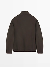 Blouson à col montant en laine mélangée