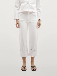 Denim jacket with contrast seam