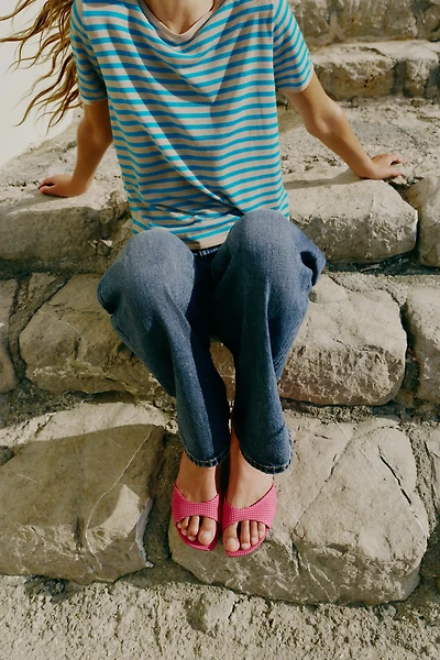 GINGHAM PRINT SANDALS