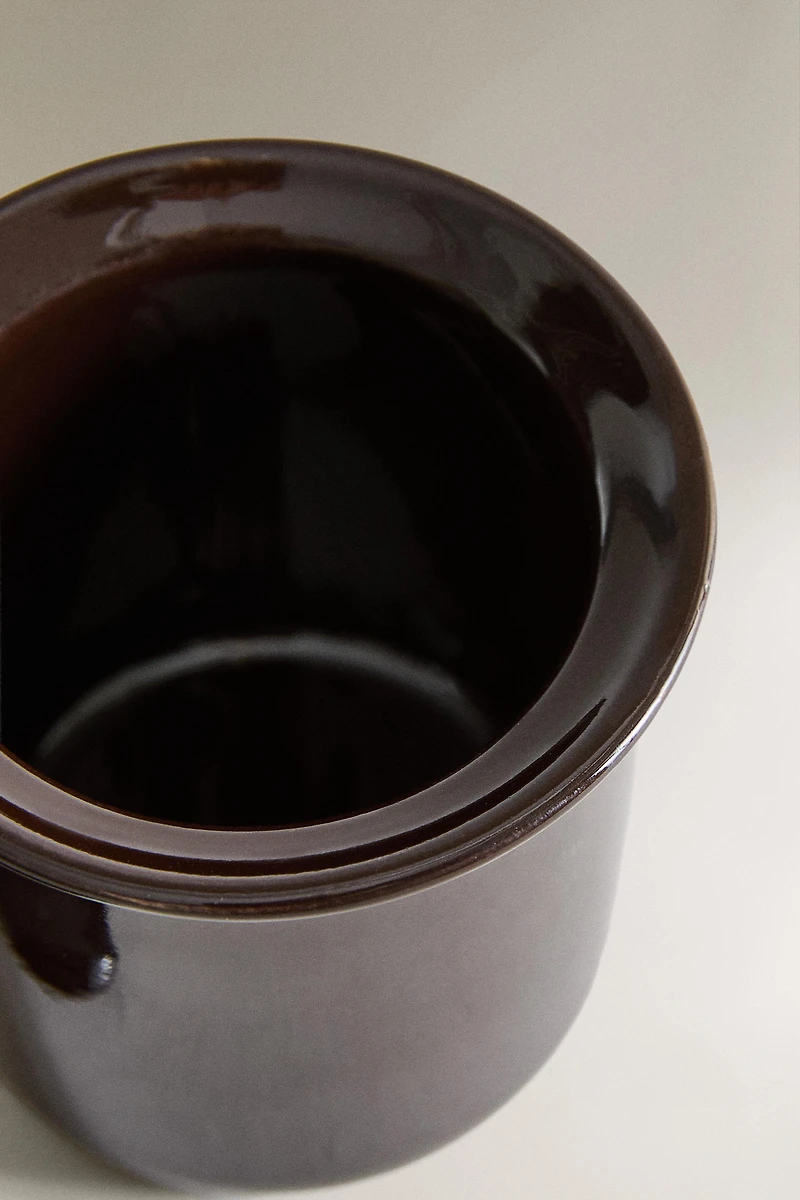 STONEWARE HONEY POT