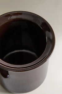 STONEWARE HONEY POT