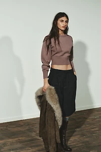 CROPPED BASIC KNIT JUMPER