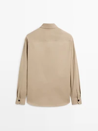 Cotton blend overshirt with pockets