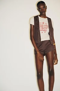 SHORT EFFET DAIM CLOUS
