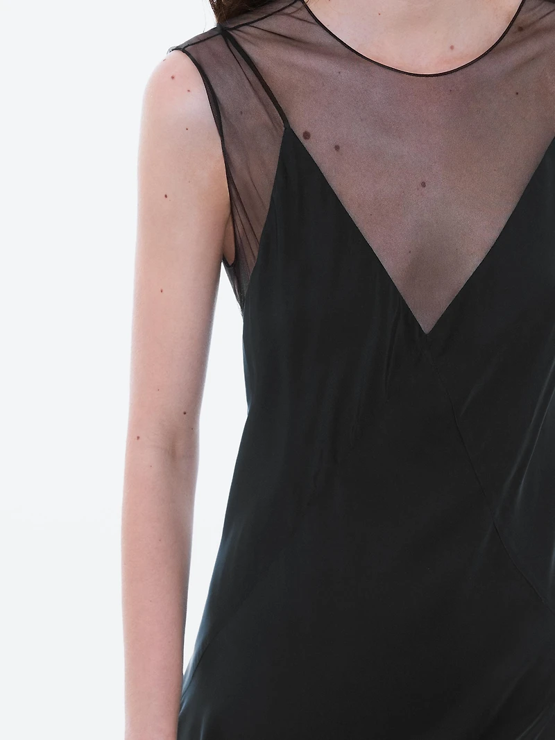 Long dress with sheer detail