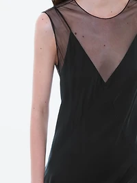 Long dress with sheer detail