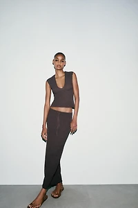 JUPE MIDI TEXTURÉE