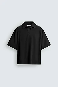 RELAXED FIT FLOWY POLO SHIRT