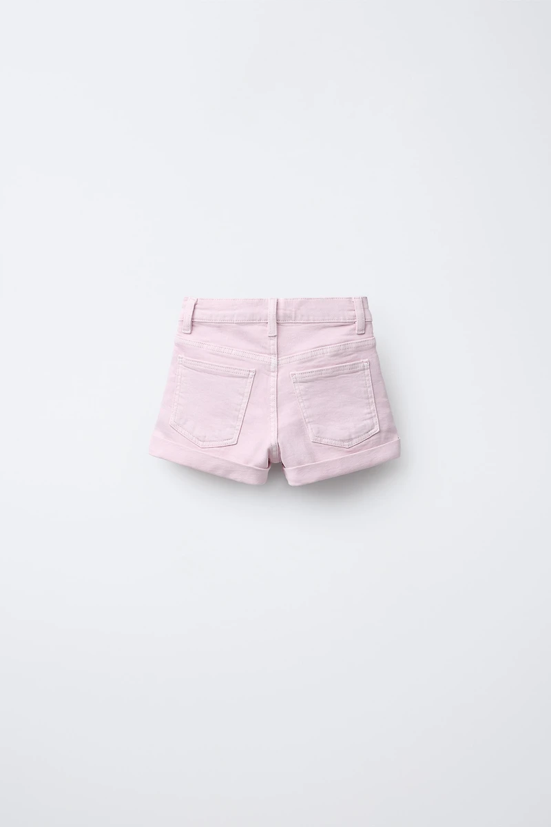 STUDDED DENIM BERMUDA SHORTS