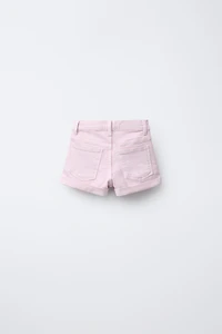STUDDED DENIM BERMUDA SHORTS