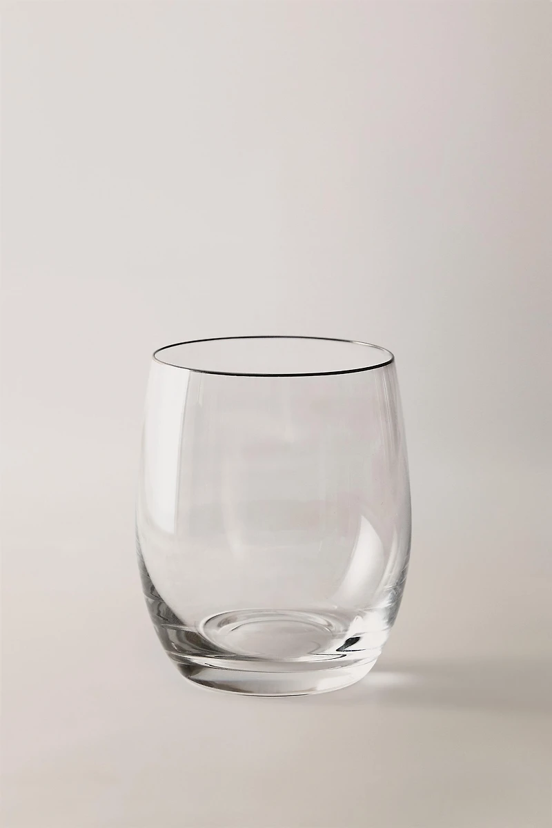 CRYSTALLINE TUMBLER WITH SILVER RIM