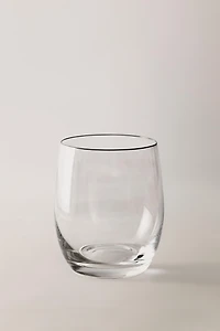 CRYSTALLINE TUMBLER WITH SILVER RIM