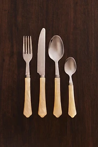 4-PIECE FLATWARE SET WITH PEARL-EFFECT HANDLE