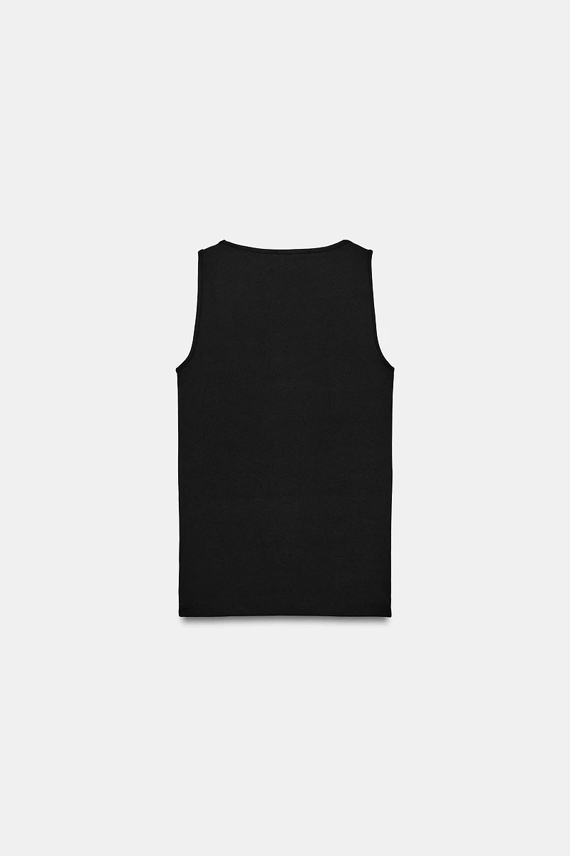WIDE STRAP POLYAMIDE T-SHIRT