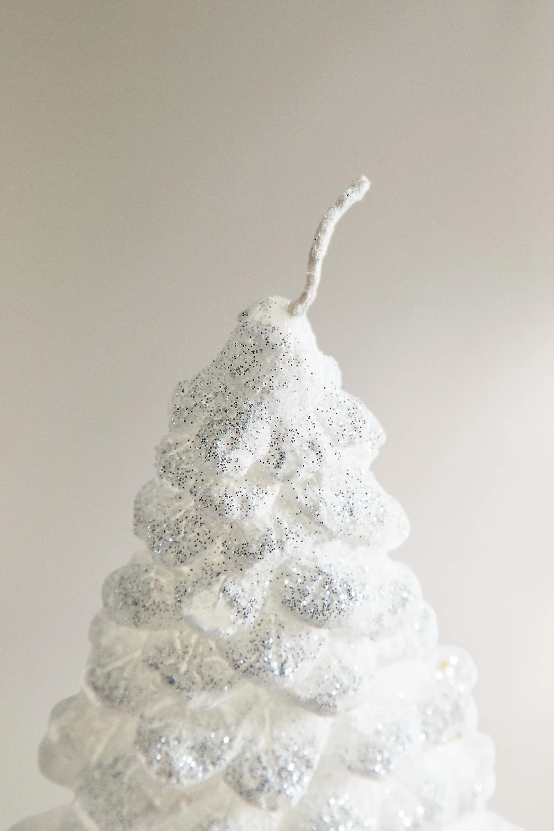 BOUGIE SAPIN DE NOËL ENNEIGÉ PAILLETÉ