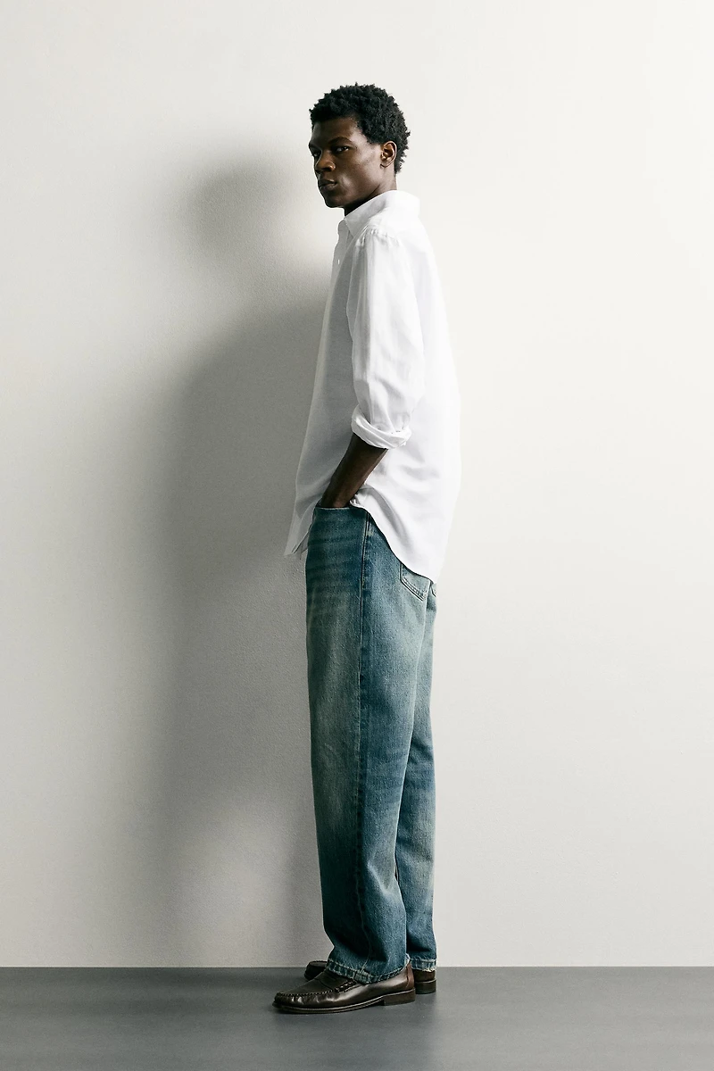 COTTON-LINEN REGULAR FIT SHIRT