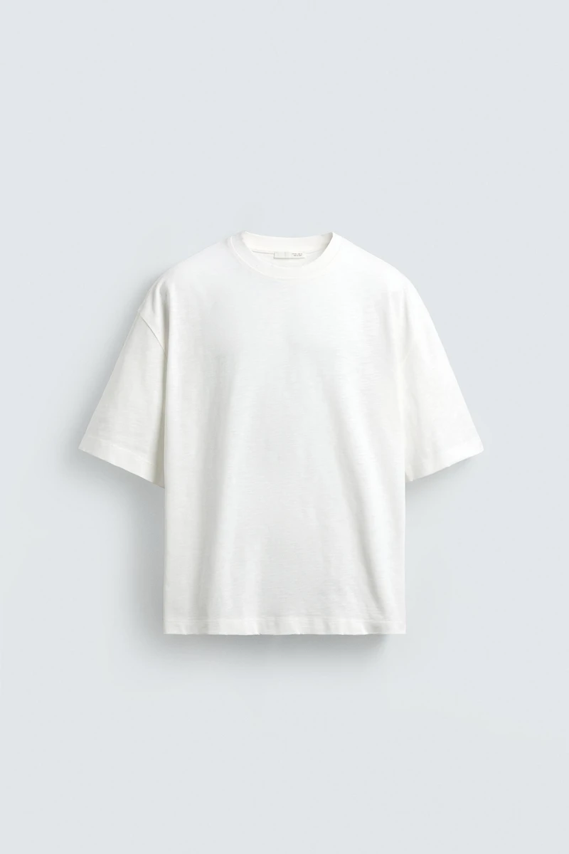 WASHED SLUB TEXTURED T-SHIRT