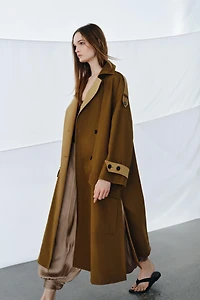 ZW COLLECTION COMBINED LONG TRENCH COAT