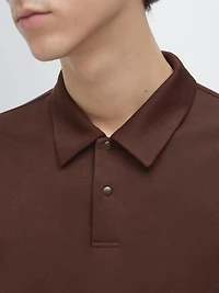 Long sleeve polo shirt with snap button