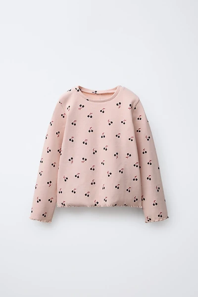 T-SHIRT CÔTELÉ IMPRIMÉ