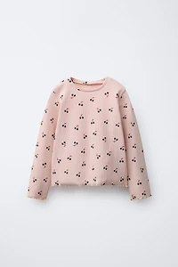 T-SHIRT CÔTELÉ IMPRIMÉ
