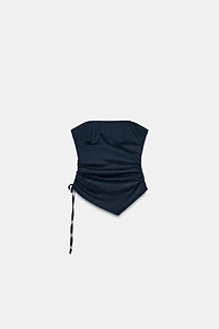 DRAPED LINEN TOP