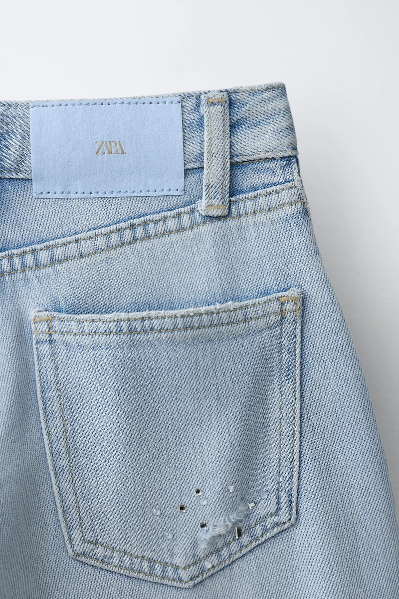 RIPPED AND RHINESTONE BALLOON JEANS