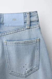 RIPPED AND RHINESTONE BALLOON JEANS